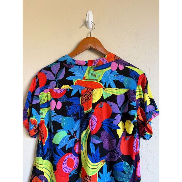 The Art of Anthropologie Orane Sigal Bonanza Surf Tropical Fruit Shirt Collared - Picture 9 of 12